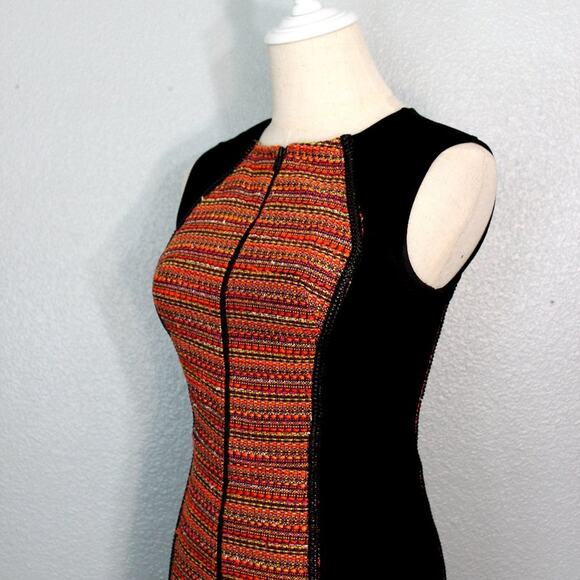 Rachel Roy Orange Tweed Panel Bodycon Sheath Dress Size 0 - Picture 3 of 11